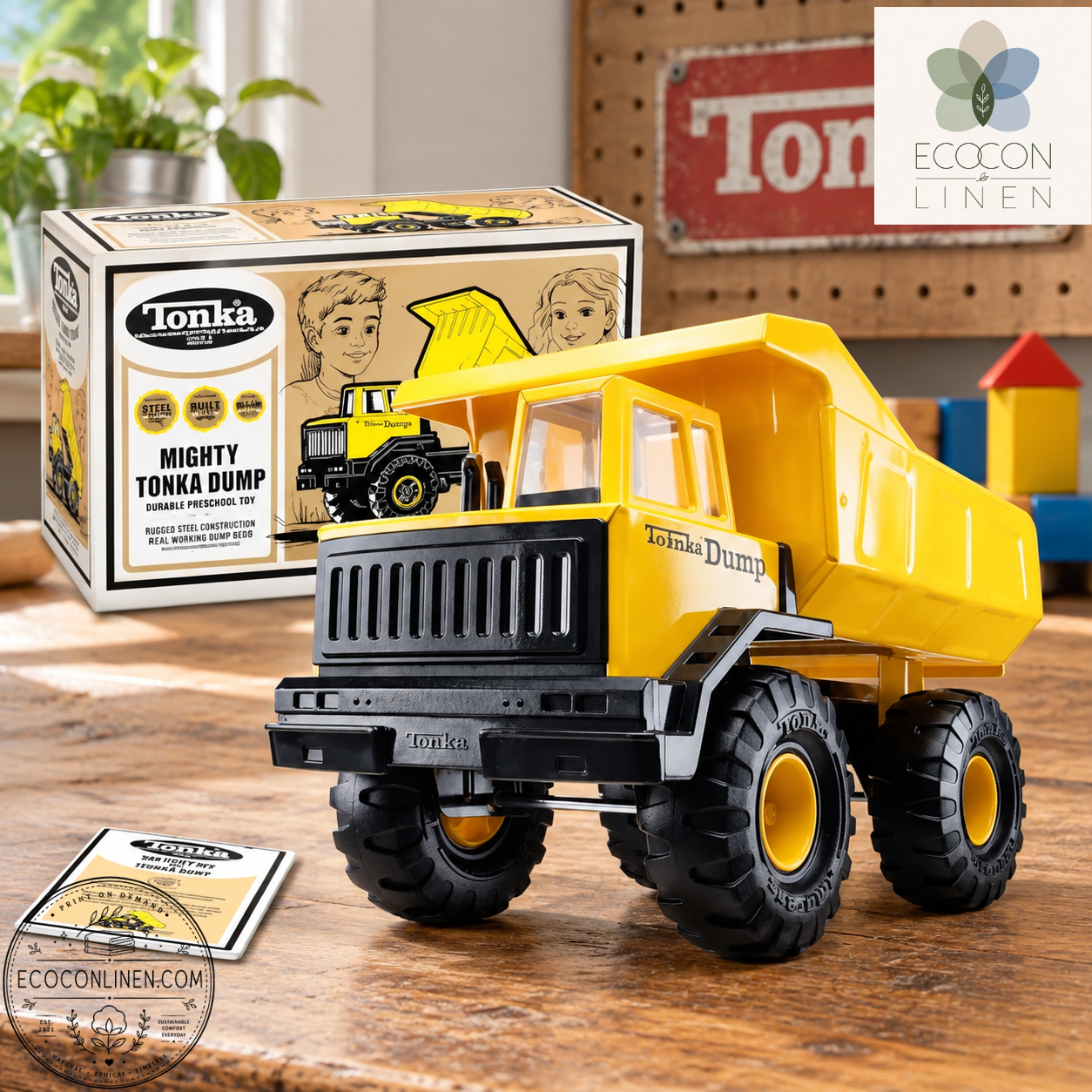 2 Mighty Tonka Yellow Dump Truck — image 2