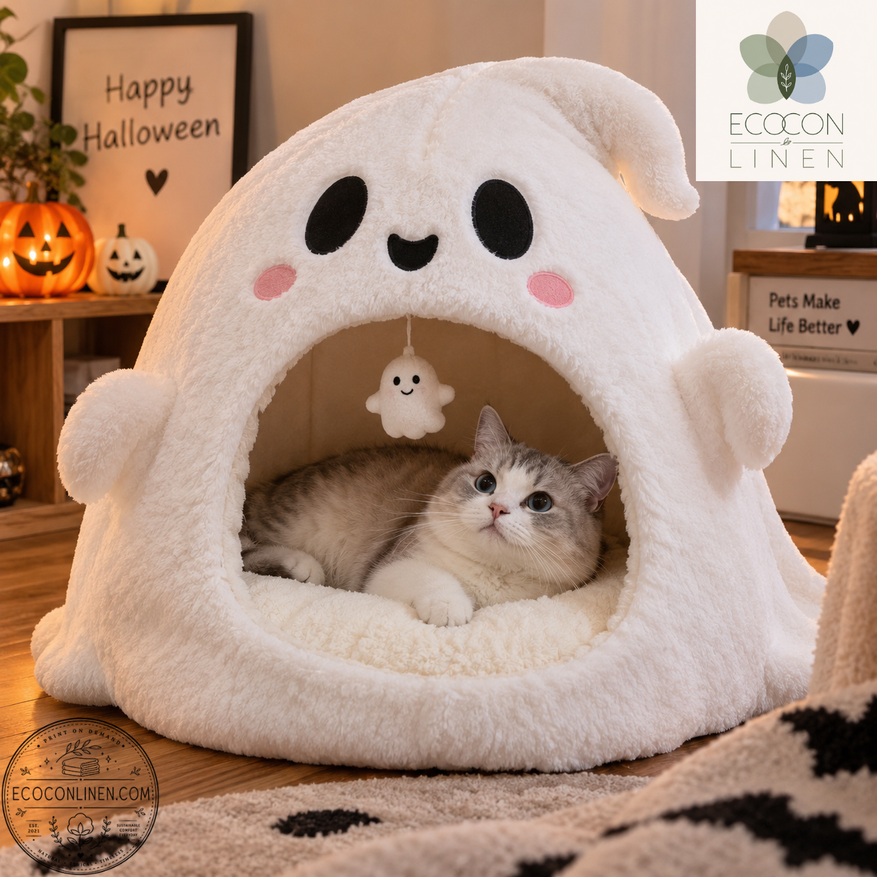 Cute Ghost Cat Bed