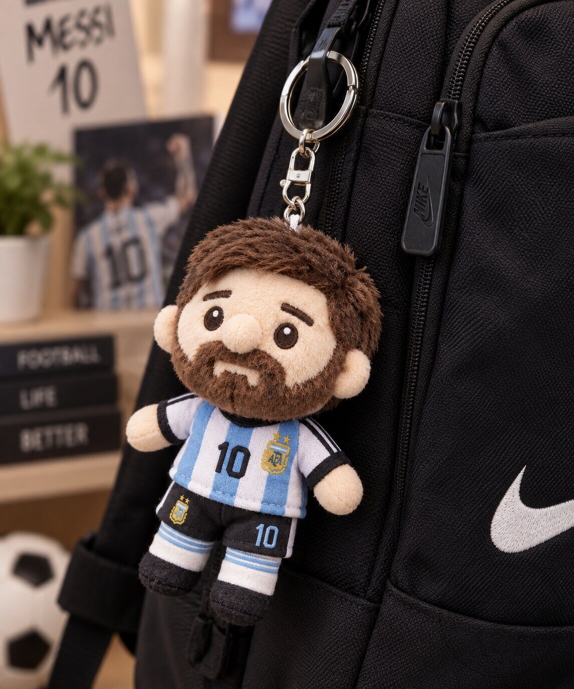 Lionel Messi Argentina #10 Plush Keychain 8 Lionel Messi Argentina #10 Plush Keychain