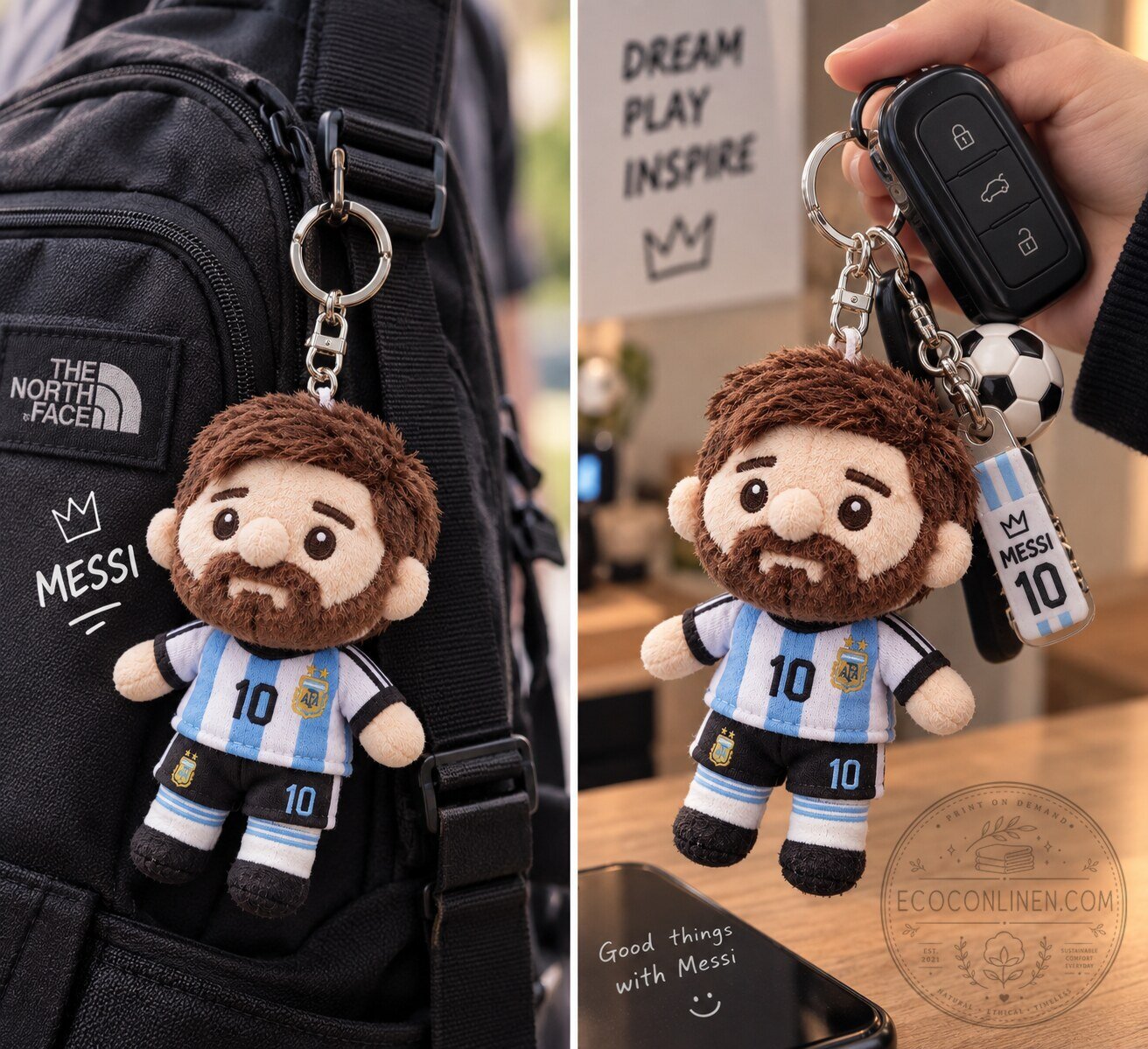 Lionel Messi Argentina #10 Plush Keychain 9 Lionel Messi Argentina #10 Plush Keychain