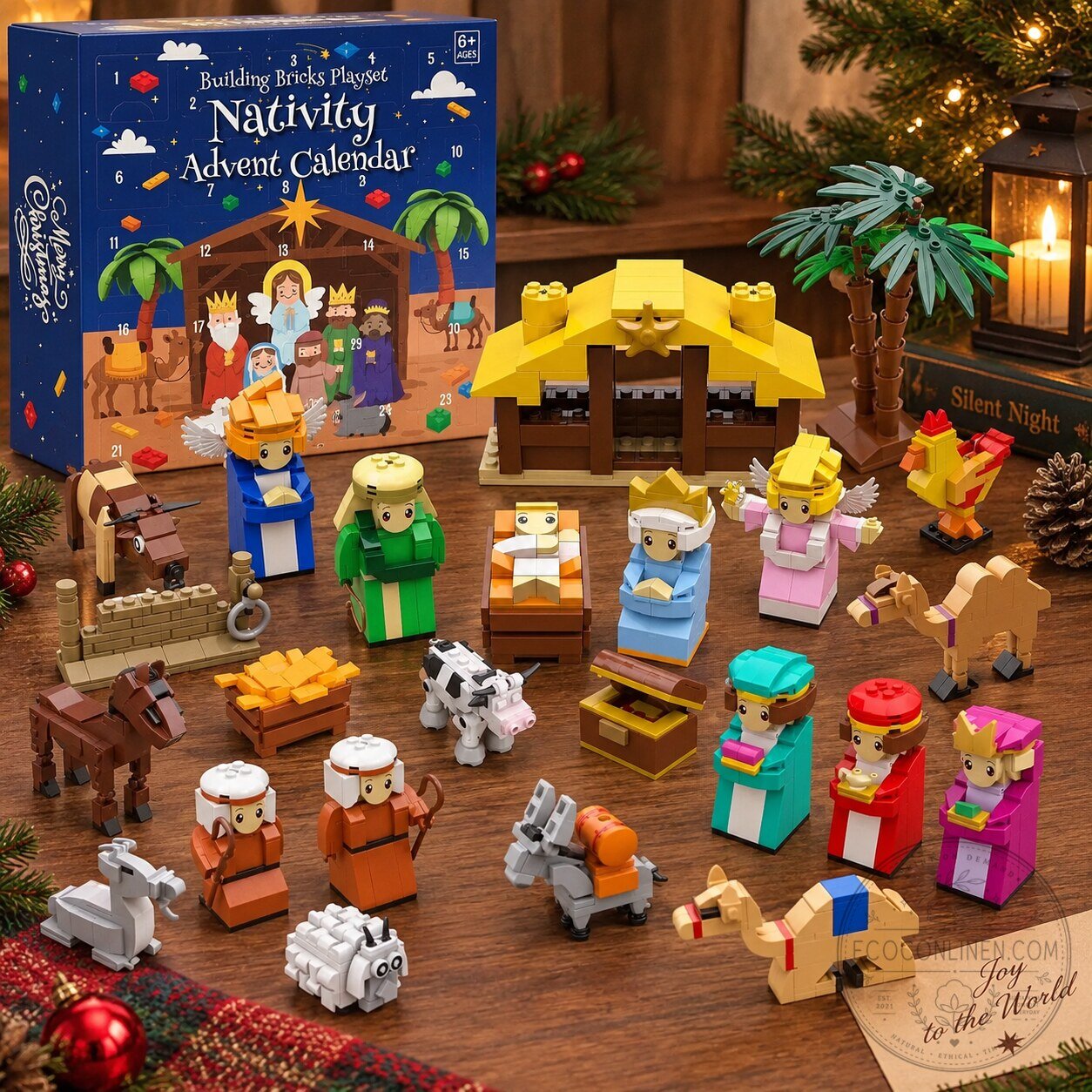 Nativity Advent Calendar Building Bricks Playset – 24-Day Christmas Countdown Set 12 Nativity Advent Calendar Building Bricks Playset – 24-Day Christmas Countdown Set