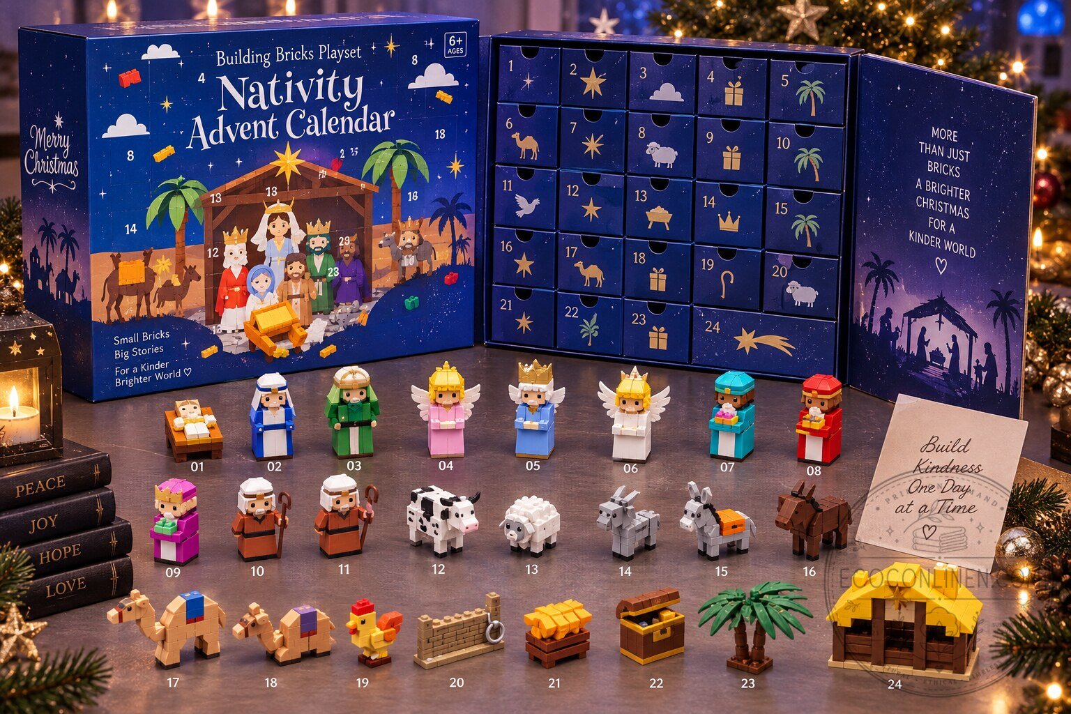 Nativity Advent Calendar Building Bricks Playset – 24-Day Christmas Countdown Set 2 Nativity Advent Calendar Building Bricks Playset – 24-Day Christmas Countdown Set