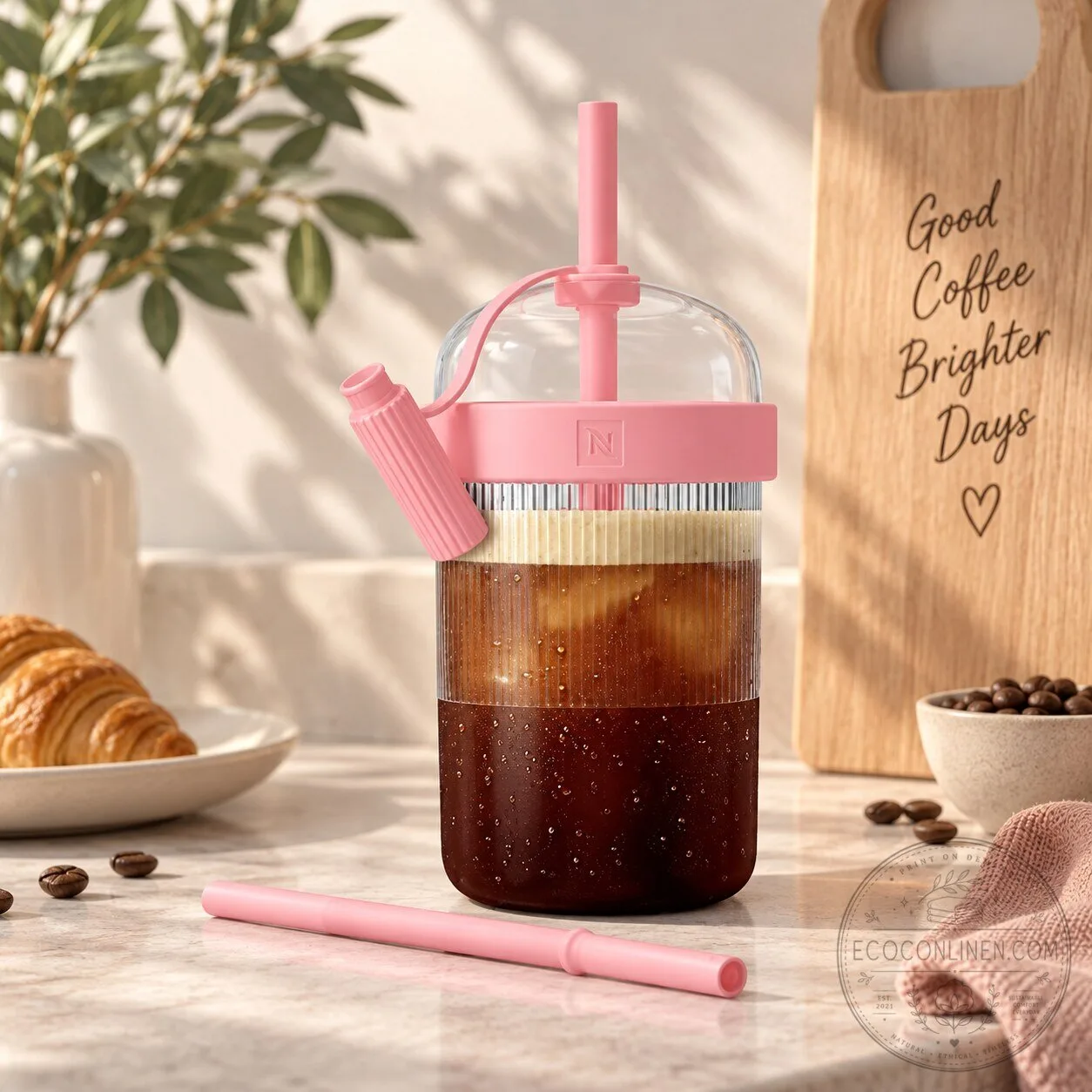 Nespresso Pink Tumbler Travel Cup with Straw 9 Nespresso Pink Tumbler Travel Cup with Straw