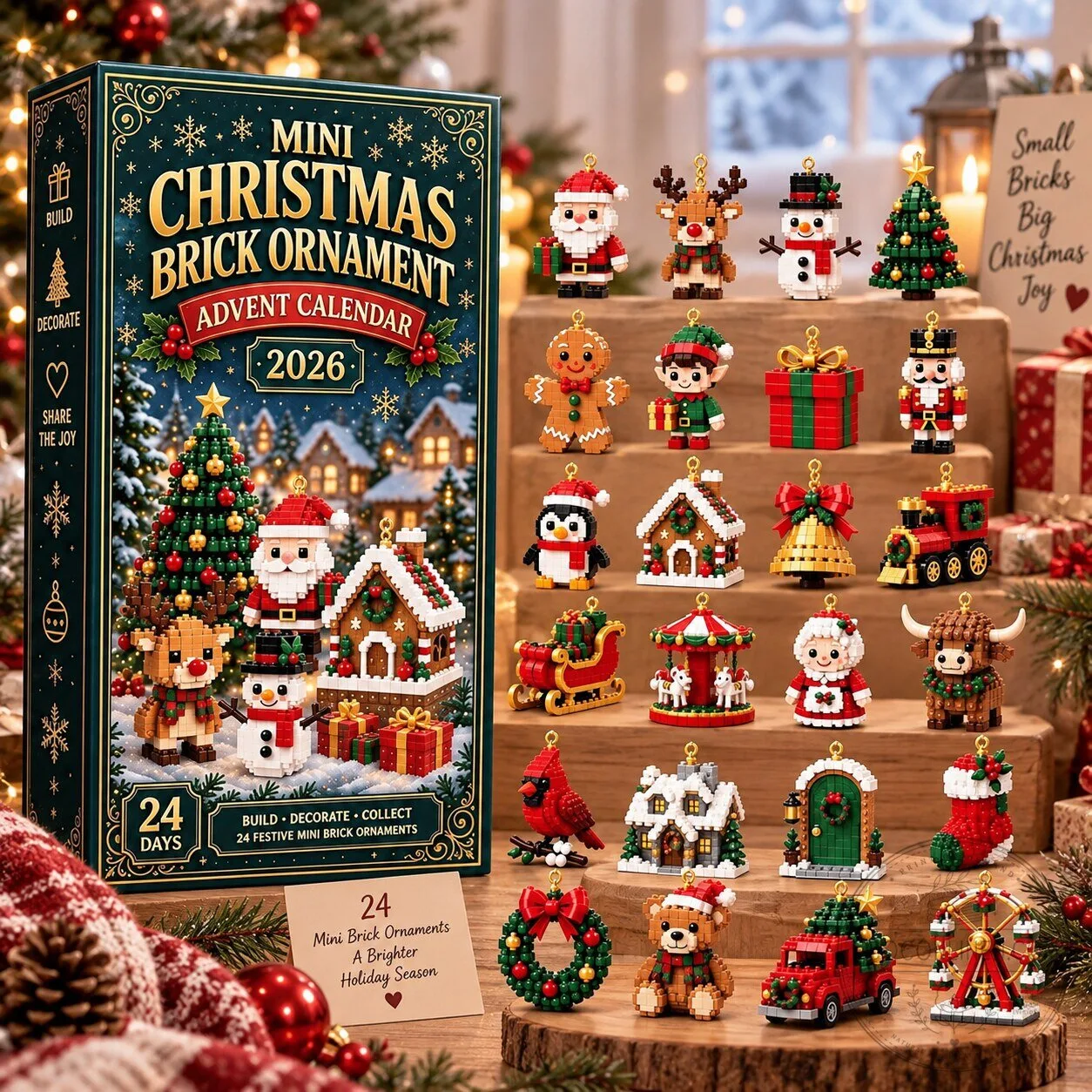 24-Day Mini Christmas Brick Ornament Advent Calendar 2026 9 24-Day Mini Christmas Brick Ornament Advent Calendar 2026