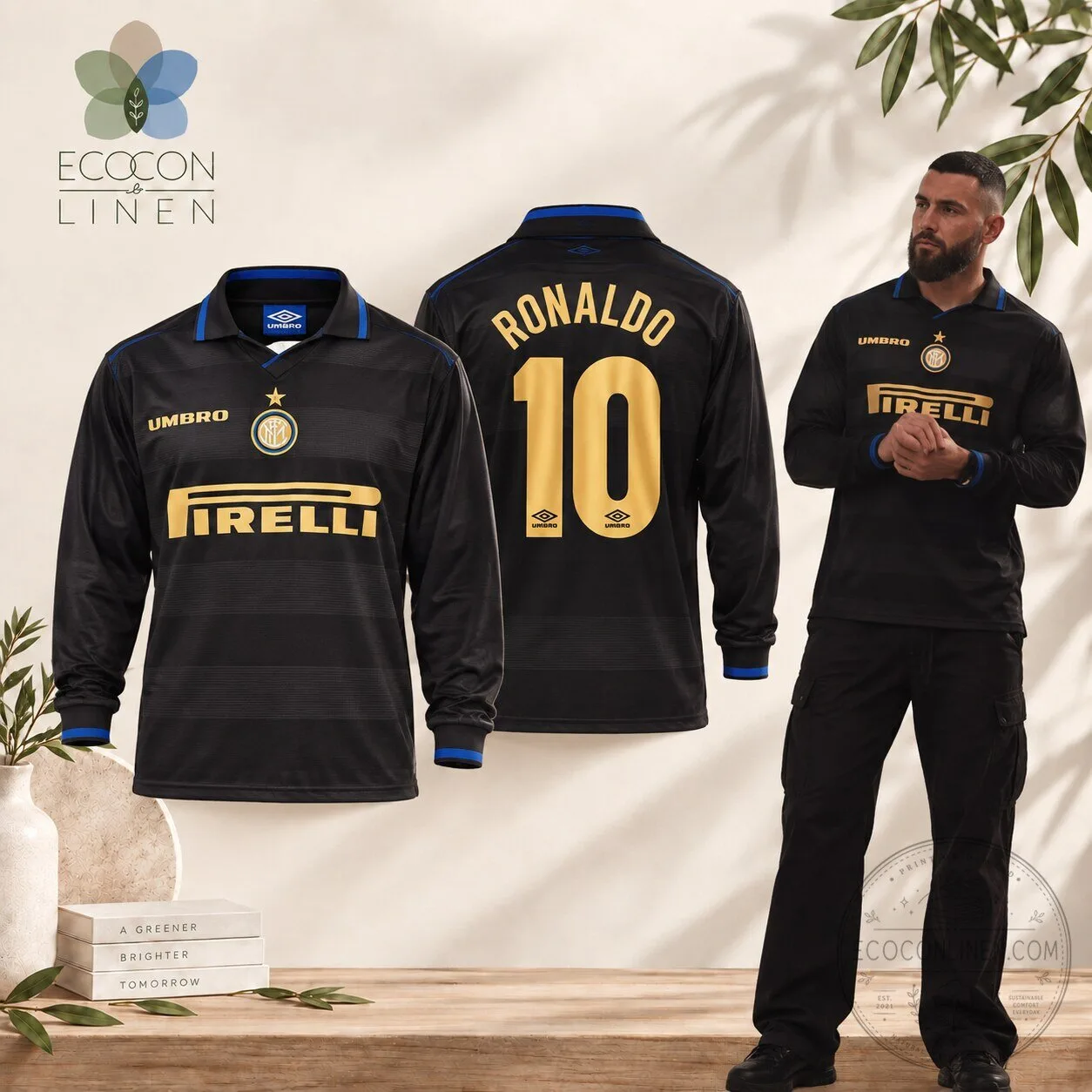 Karim Benzema Ronaldo 10 Inter Milan Black Retro Football Jersey 3 Karim Benzema Ronaldo 10 Inter Milan Black Retro Football Jersey