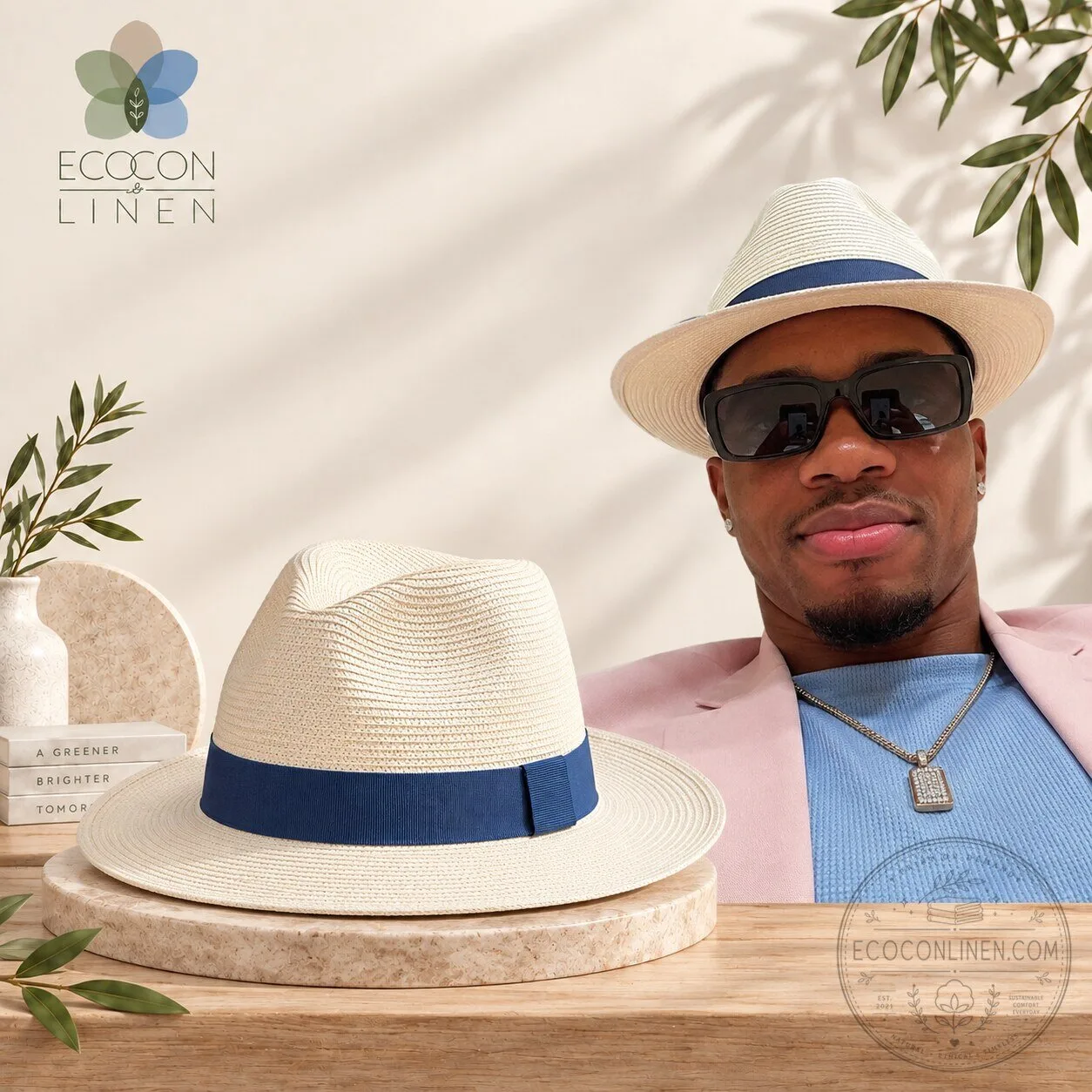 Giannis Antetokounmpo White Panama Fedora Hat