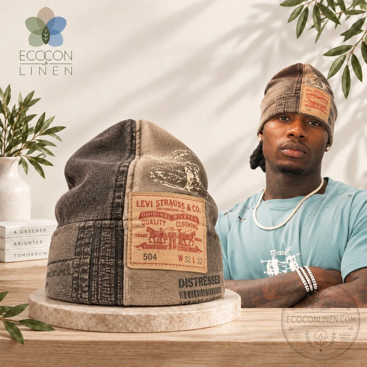 Stefon Diggs Distressed Patchwork Levi’s 504 Beanie Hat