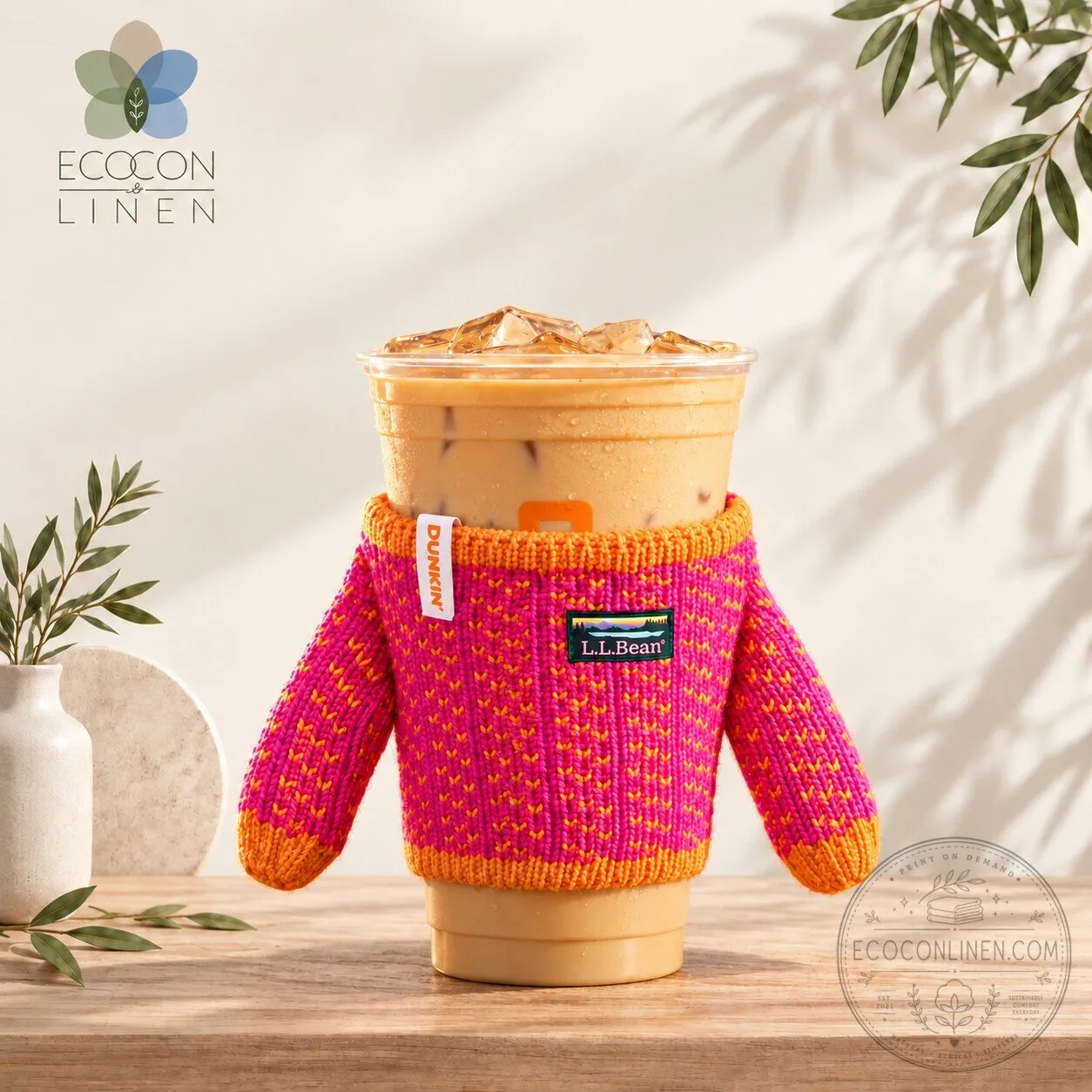 Dunkin x L.L.Bean Knitted Cup Sleeve – Cozy Coffee Sweater