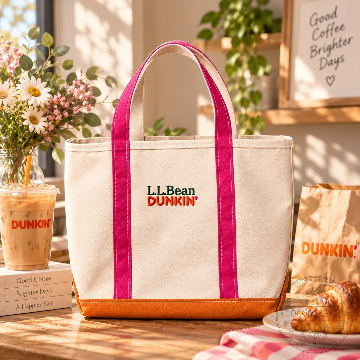 Dunkin x L.L.Bean Classic Tote Bag – Pink & Orange Edition 8 Dunkin x L.L.Bean Classic Tote Bag – Pink & Orange Edition