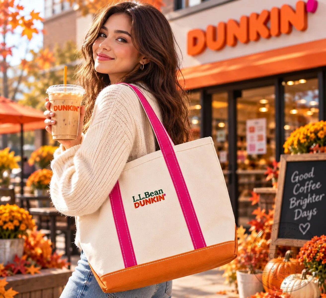 Dunkin x L.L.Bean Classic Tote Bag – Pink & Orange Edition 9 Dunkin x L.L.Bean Classic Tote Bag – Pink & Orange Edition