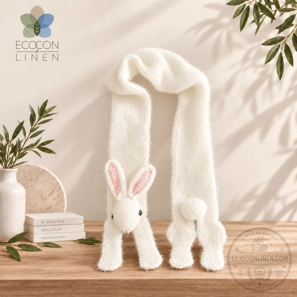 Cute Bunny Rabbit Scarf – 3D Ear Winter Neck Warmer Cute Bunny Rabbit Scarf – 3D Ear Winter Neck Warmer